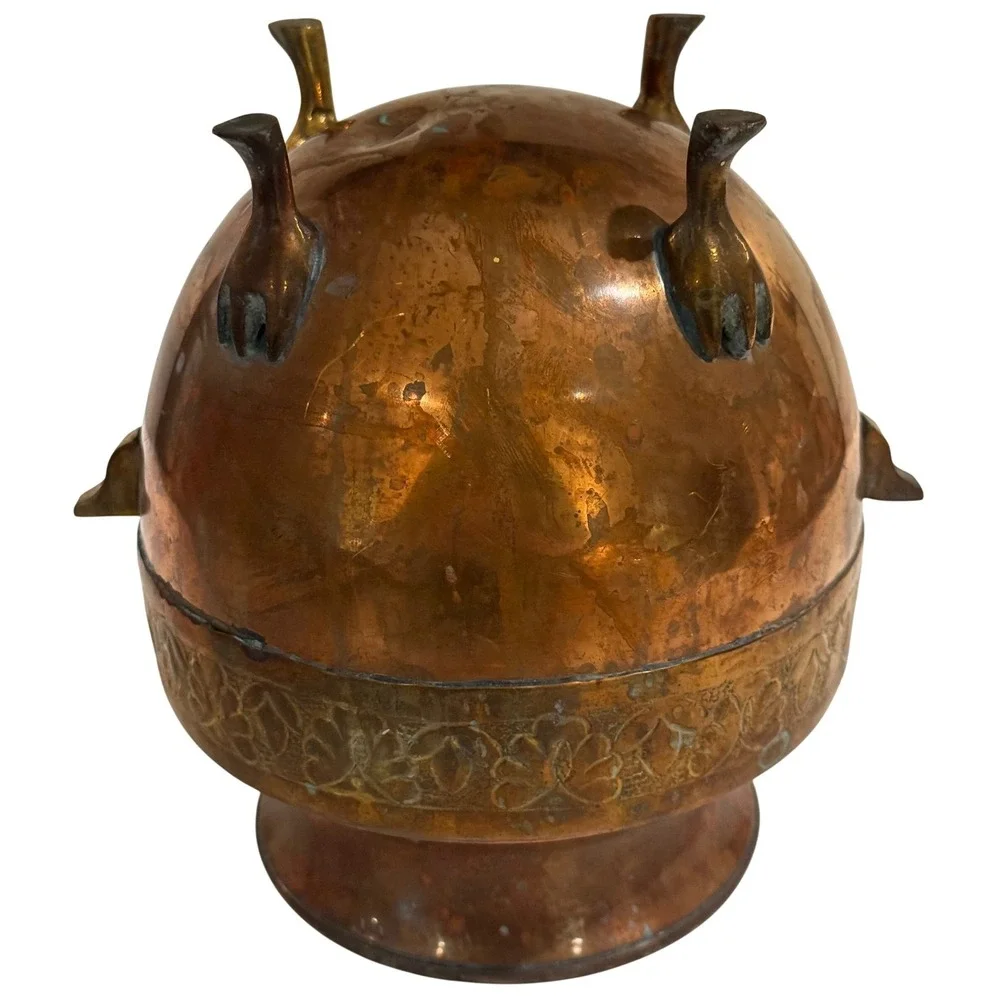 Vtg Bronze Copper Vessel Urn Pot 7